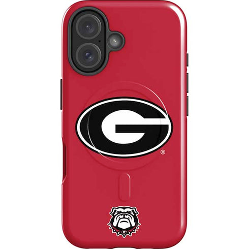 University of Georgia Logo Red iPhone 16 Magsafe Impact Case